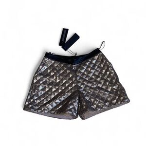 Karl Lagerfeld Black and Silver High Waist Shorts